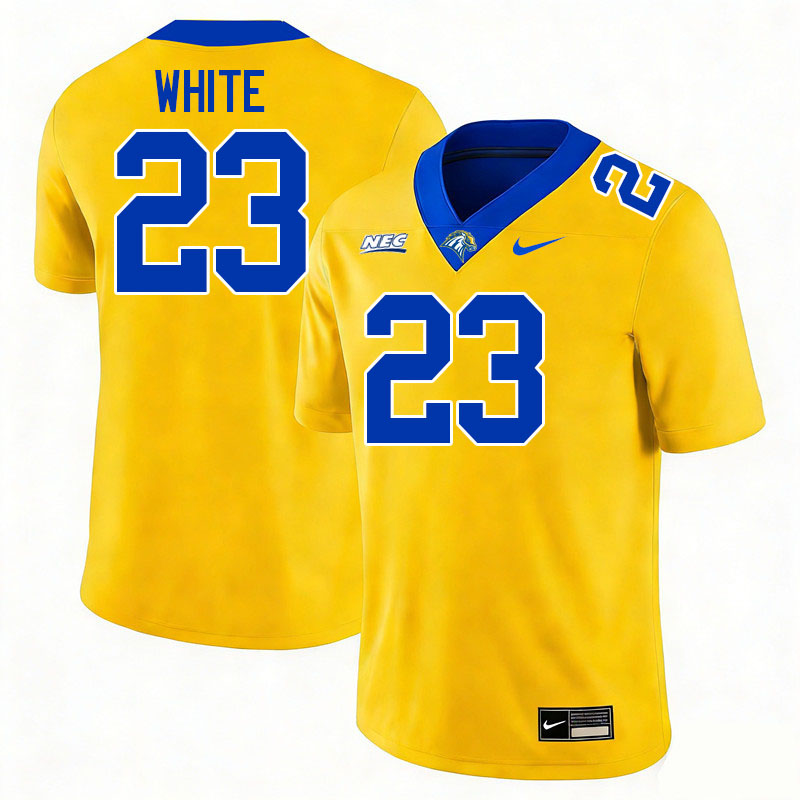 New Haven Chargers #23 Alan White College Football Jerseys,Uniforms Stitched-Gold